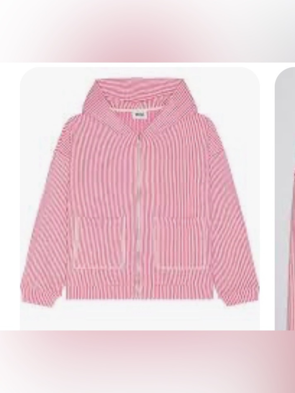 KROST Striped Knit Zip Hoodie Cactus Flower Red White Size Large L